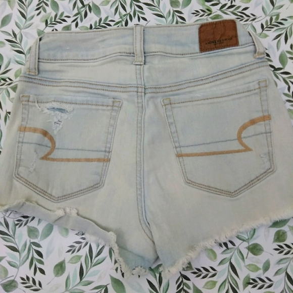 American Eagle High Rise Shortie Summer Casual Distressed Bohemian Shorts - Picture 12 of 12